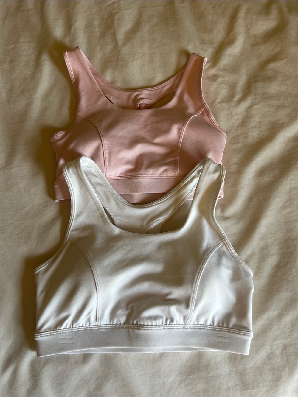 EUC Tek Gear Sports Bras - small - White and pink